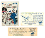 CRACKER JACK  "UNCLE SAM'S FAMOUS NATIONAL SONGS" PLUS 2 PREMIUM COUPONS.