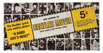 "BEATLES MOVIE/A HARD DAY'S NIGHT" GUM CARD SIGN/UNCUT SHEET.