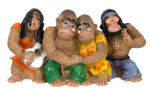 HIPPIE MONKEYS WITH PARENTS STATUARY