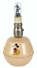 MICKEY MOUSE 1930s LAMP WITH MICKEY MOUSE FIGURAL FILAMENT LIGHT BULB.