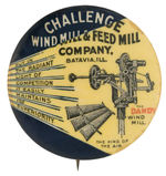 RARELY OFFERED “CHALLENGE WIND MILL AND FEED MILL” BUTTON FROM  HAKE COLLECTION AND CPB.