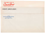 "CAPTAIN MARVEL/FAWCETT COMICS" IN-HOUSE ILLUSTRATED STATIONERY WITH ENVELOPES.