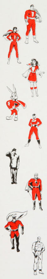 "CAPTAIN MARVEL/FAWCETT COMICS" IN-HOUSE ILLUSTRATED STATIONERY WITH ENVELOPES.