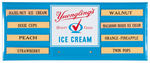 "YUENGLING'S QUALITY CHEKD ICE CREAM" TIN LITHO OVER CARDBOARD SIGN.