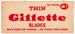 "GILLETTE THIN BLADES" BOXED PAIR OF DISPLAY CARDS.