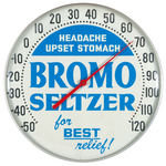 "BROMO SELTZER FOR BEST RELIEF!" PROMOTIONAL THERMOMETER.