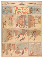 "LITTLE NEMO IN SLUMBERLAND/BUSTER BROWN" LOT OF FOUR TWO SIDED FULL SUNDAY PAGES FROM 1906.