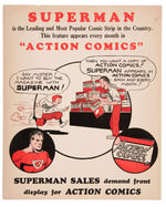 1939 "SUPERMAN IN ACTION COMICS" PROMOTIONAL FLIER FOR NEWS DEALERS.