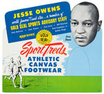 "JESSE OWENS WORLD FAMOUS TRACK STAR" GOODYEAR SNEAKER DIE-CUT STORE SIGN.