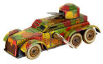 SPARKLING ARMORED CAR WIND-UP TOY.