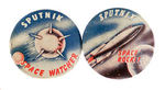 "SPUTNIK" PAIR VENDING MACHINE BUTTONS c. 1957.