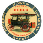 “THE NEW HUBER” STEAM TRACTOR BUTTON FROM HAKE COLLECTION & CPB.