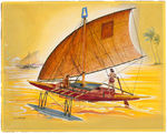 PYRO "FIJIAN OUTRIGGER" ORIGINAL MODEL KIT BOX LID ART PAIR.