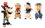 THE BIG BAD WOLF AND THREE LITTLE PIGS DOLL SET BY LARS, ITALY.