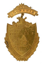 "ANNUAL FIREMAN'S CELEBRATION" C. 1900 BRASS BADGE.