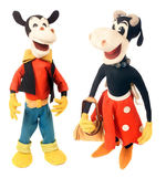 HORACE HORSECOLLAR AND CLARABELLE THE COW EXCEPTIONAL DOLLS BY LARS OF ITALY.