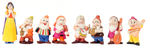 SNOW WHITE AND THE SEVEN DWARFS MUSICIAN LARGE SIZE BISQUE SET.