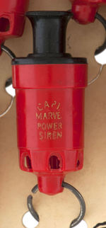 "CAPTAIN MARVEL POWER SIREN" COMPLETE WHISTLE DISPLAY.