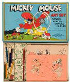 MICKEY MOUSE ART SET & COLORED PENCIL BOXES BY DIXON.