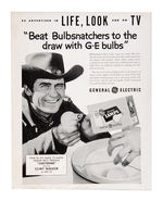 CHEYENNEY/CLINT WALKER G.E. LIGHT BULB PROMOTION POSTER/DISPLAY CARDS/PRICE LIST.