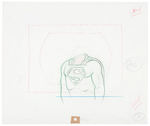 SUPERMAN TWO CEL SETUP W/MATCHING PRODUCTION DRAWING.