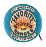 EARLY COLORFUL TAPE MEASURE FOR "'FAVORITE' STOVES AND RANGES" BY PARISIAN CIRCA 1910.