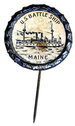 "MAINE" PAPER LABEL ON METALLIC BLUE STICKPIN.