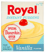 "ROYAL INSTANT PUDDING" BOX WITH SNOW WHITE DISNEYKINS OFFER.