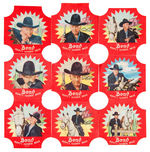 HOPALONG CASSIDY BOND BREAD END LABEL SET.