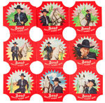 HOPALONG CASSIDY BOND BREAD END LABEL SET.