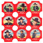 HOPALONG CASSIDY BOND BREAD END LABEL SET.