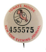 "IGNATZ" 1930s NEWSPAPER CONTEST BUTTON.