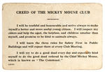 "MICKEY MOUSE MOVIE THEATER CLUB" MEMBERSHIP CARD.