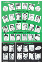 SPALDING BASEBALL/BASKETBALL/FOOTBALL SUPER STARS STORE SIGN.