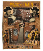 "WAGON TRAIN GUN AND HOLSTER SET" BY LESLIE HENRY BOXED.