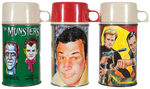 THE MUNSTERS/GET SMART/MAN FROM UNCLE TV SHOW THERMOS TRIO.