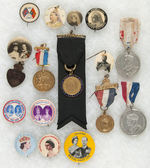 ROYALTY GROUP OF 17 BUTTONS AND BADGES SPANNING QUEEN VICTORIA 1897 THROUGH QUEEN ELIZABETH 1959.