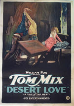 "TOM MIX IN DESERT LOVE" ONE-SHEET MOVIE POSTER ON LINEN.