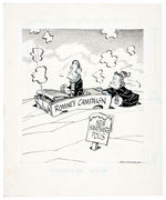 1968 PRESIDENTIAL RACE ORIGINAL ART CARTOON PAIR WITH GEORGE ROMNEY, ROCKY, NIXON, WALLACE.