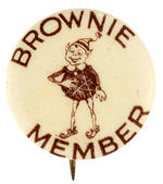 "BROWNIE MEMBER" EARLY CLUB BUTTON.