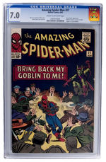 "AMAZING SPIDER-MAN" #27 AUGUST 1965 CGC 7.0 CREAM TO OFF-WHITE PAGES.