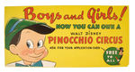 “PINOCCHIO CIRCUS” RARE STORE SIGN.