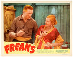 "FREAKS" 1949 RE-RELEASE HIGH GRADE SET OF EIGHT LOBBY CARDS WITH ENVELOPE.