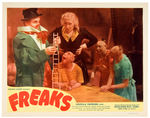 "FREAKS" 1949 RE-RELEASE HIGH GRADE SET OF EIGHT LOBBY CARDS WITH ENVELOPE.