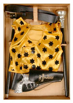 "BAT MASTERSON HOLSTER SET WITH CANE AND VEST."