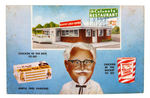 “KENTUCKY FRIED CHICKEN” EARLY ILLUSTRATED BOX, POSTCARD, AND BUCKET.