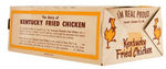 “KENTUCKY FRIED CHICKEN” EARLY ILLUSTRATED BOX, POSTCARD, AND BUCKET.