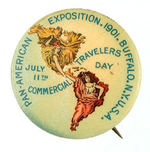 "PAN AMERICAN EXPOSITION COMMERCIAL TRAVELERS DAY" BUTTON.