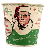 “KENTUCKY FRIED CHICKEN” CHRISTMAS BUCKET WITH LID- COL. SANDERS AS SANTA CLAUS.