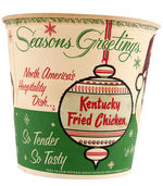 “KENTUCKY FRIED CHICKEN” CHRISTMAS BUCKET WITH LID- COL. SANDERS AS SANTA CLAUS.